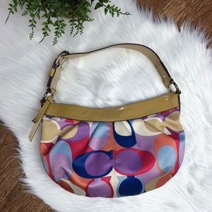 ✨Coach Multicolored Sateen Scarf Print Hobo Bag✨